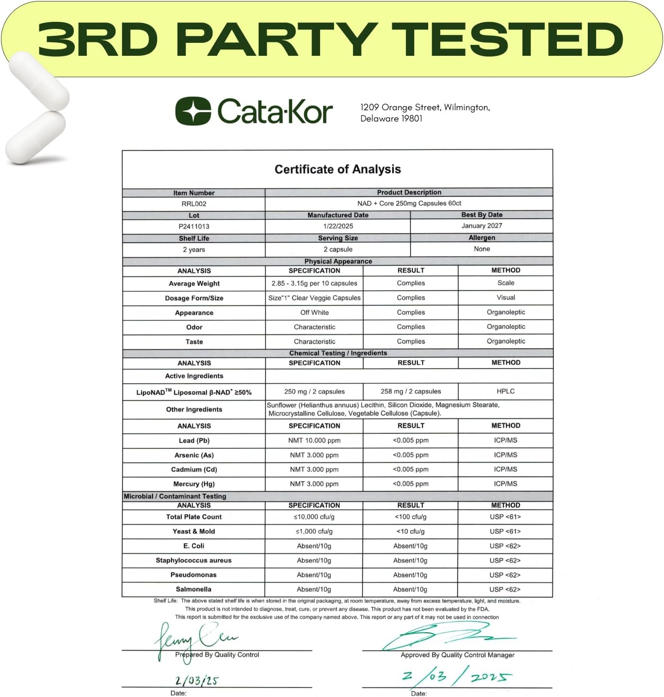 Cata-Kor NAD+ 250MG